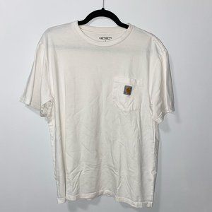 Carhartt WIP White Logo with Pocket T-Shirt Size Large